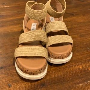 Steve Madden cork platform jute strap sandals
